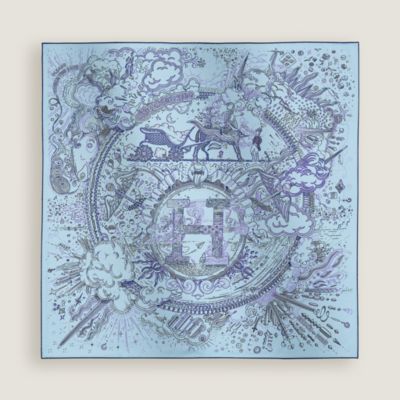 カレ 90 《ブリッド・ドゥ・ガラ・アン・フルール》 - ブルー